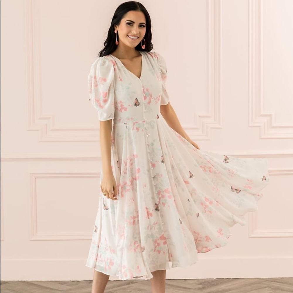 Rachel Parcell Romantic Butterfly Pink Dress